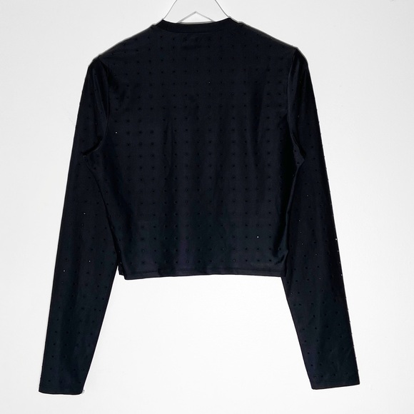 FRAME Black Rhinestone Embellished Long Sleeve Top - Picture 6 of 11